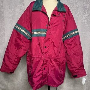 Vintage Outback Performance Magenta Pink Southwestern Trim Windbreaker Jacket L